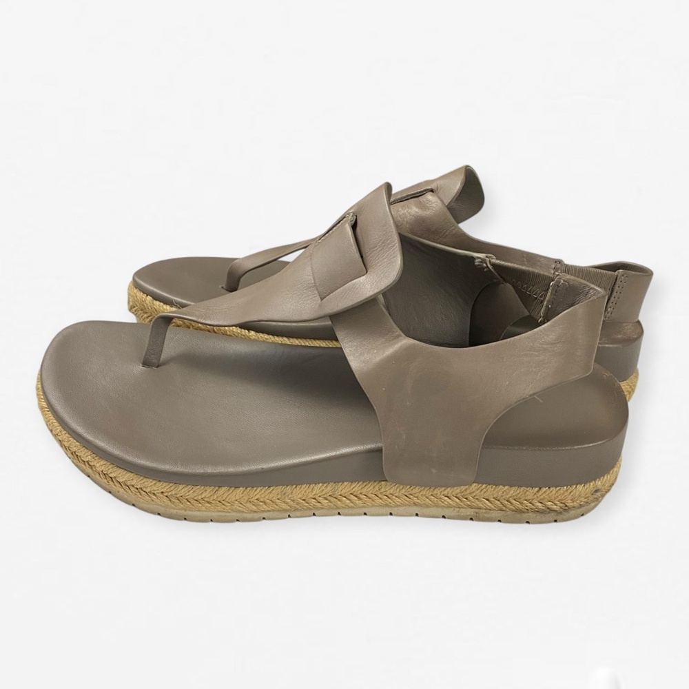 Vince Flint Leather Espadrille Thong Sandal, Women's Tan Beige Sandals 8.5M - Picture 4 of 10